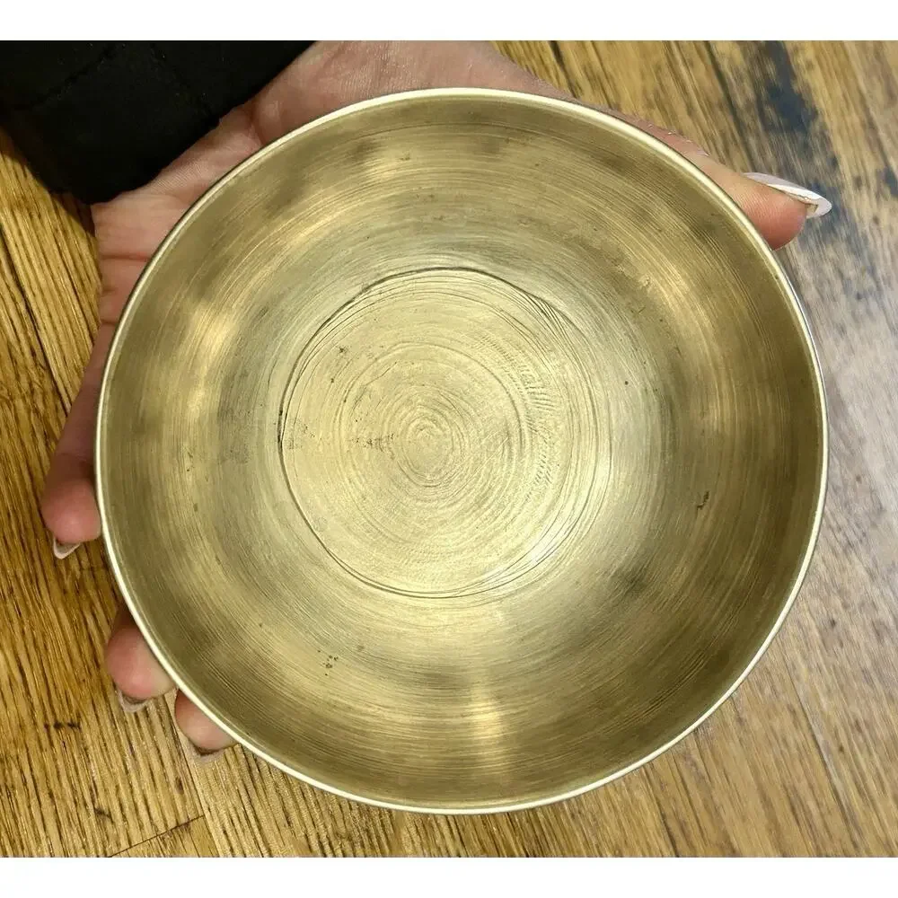 Vintage Hand Hammered Tibetan Antique ManiPuri Singing Bowl 4.8